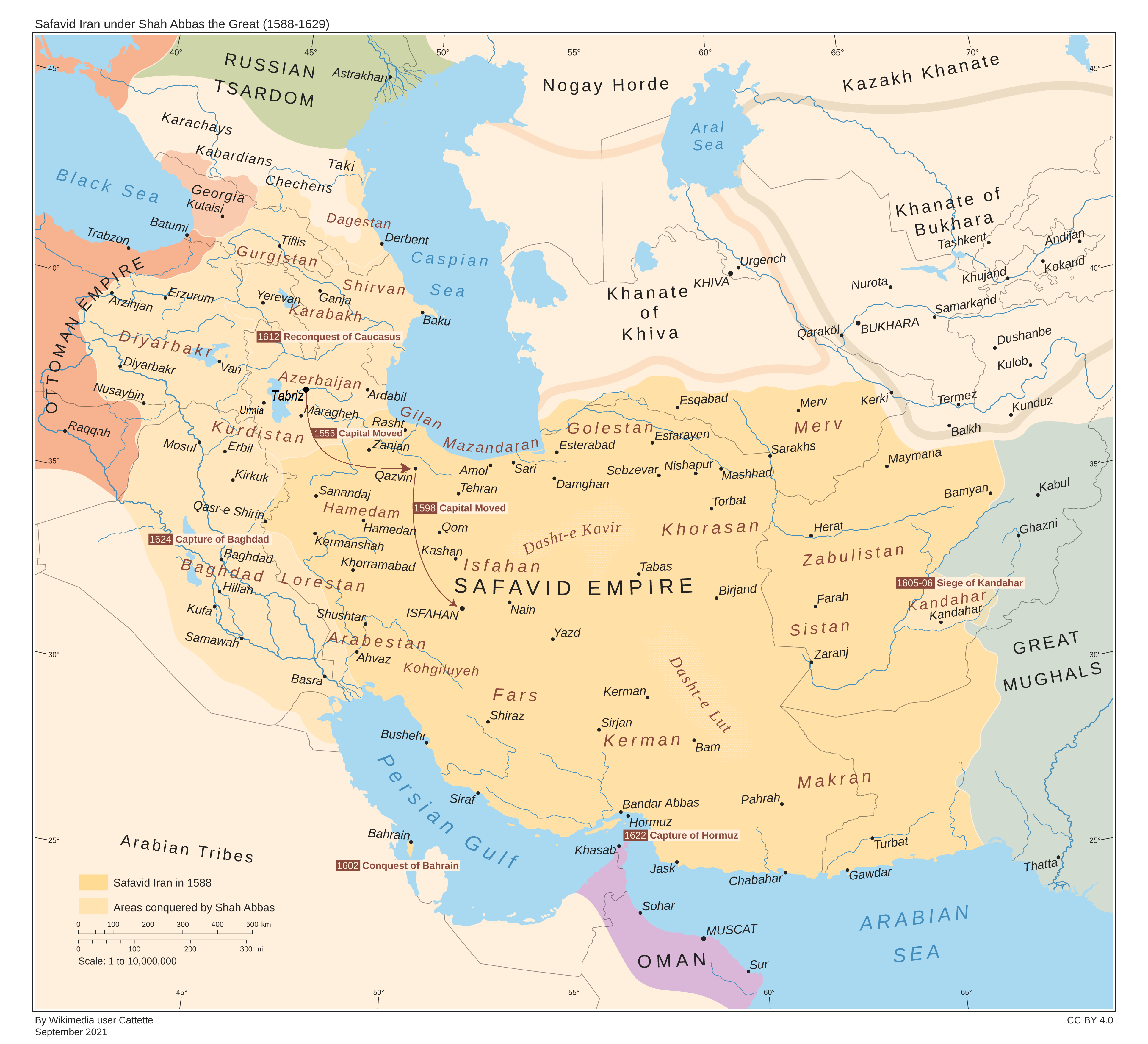 Map of Safavid Iran. Community Notes on the Age of the Holy Spirit.